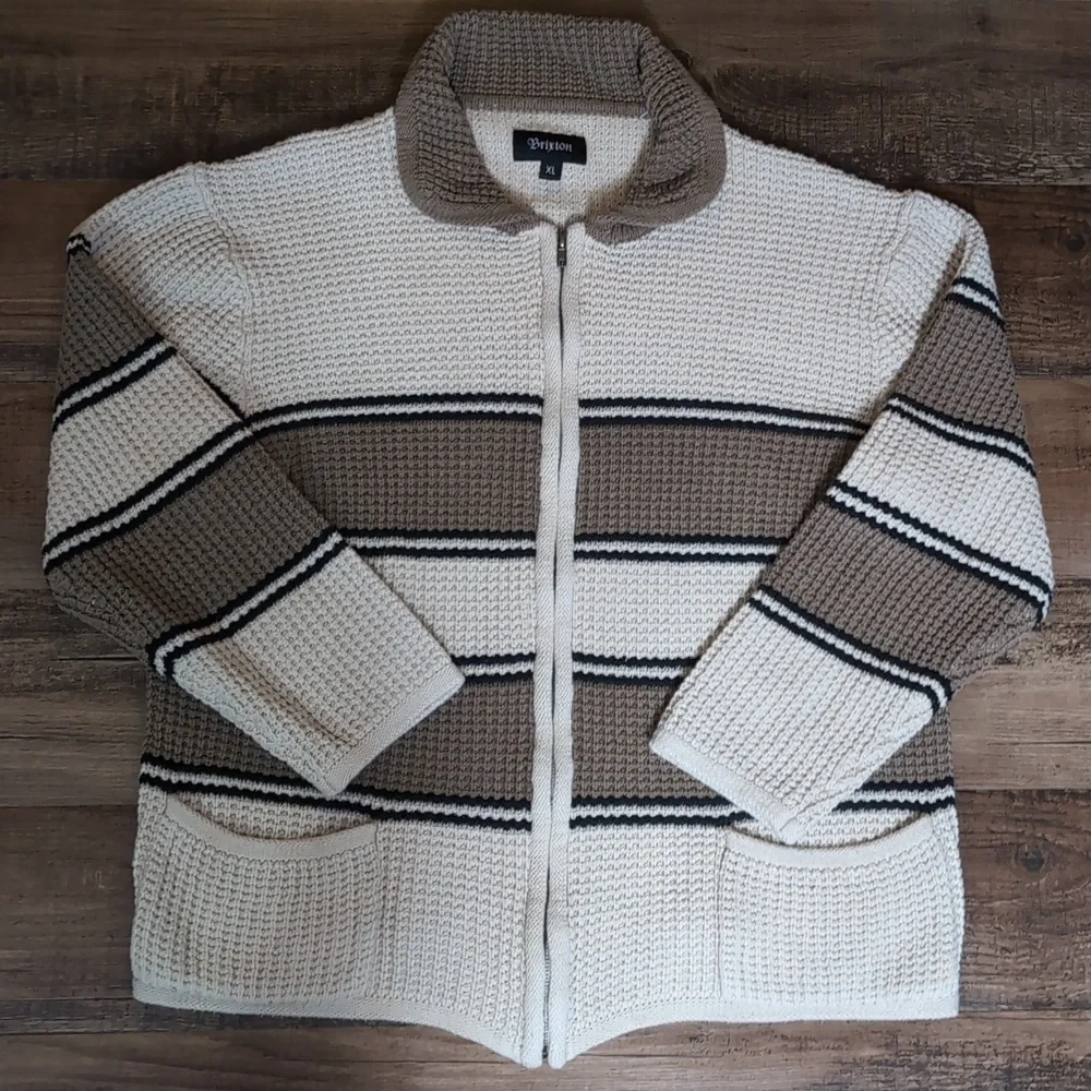 Brixton | Powell Chunky Knit Full Zip Cardigan Sweater | Size XL - Picture 3 of 8
